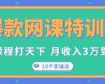 爆款网课特训营,一套课程打天下,网课变现的10个实操法,月收入3万到10万-成可创学网