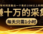 年赚十万的采集站,每天却只需要1小时,一年时间采集出一个售价10W以上的网站-成可创学网