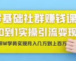 零基础社群赚钱课:从0到1实操引流变现,帮助18W学员实现月入几万到上百万-成可创学网