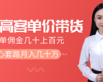 抖音高单价带货项目，一单佣金几十上百元，核心套路月入几十万（共3节）-成可创学网
