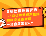 0基础直播带货课:小白也能低成本搭建疯狂卖货直播间:1场直播带货6万-成可创学网