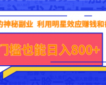 抖音上神秘副业项目,利用明星效应赚钱和截流,无门槛也能日入800+-成可创学网