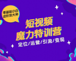 零基础小白进阶到大神《短视频魔力特训营》定位-运营-引流-变现-成可创学网