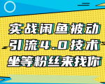 实战闲鱼被动引流4.0技术，坐等粉丝来找你，实操演示日加200+精准粉-成可创学网