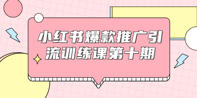小红书爆款推广引流训练课第十期，手把手带你玩转小红书，轻松月入过万-成可创学网