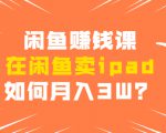 闲鱼赚钱课：在闲鱼卖ipad，如何月入3W？详细操作教程-成可创学网
