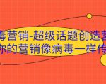 病毒营销-超级话题创造营,让你的营销像病毒一样传播-成可创学网