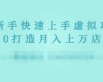 2022年虚拟项目实战指南，新手从0打造月入上万店铺-成可创学网