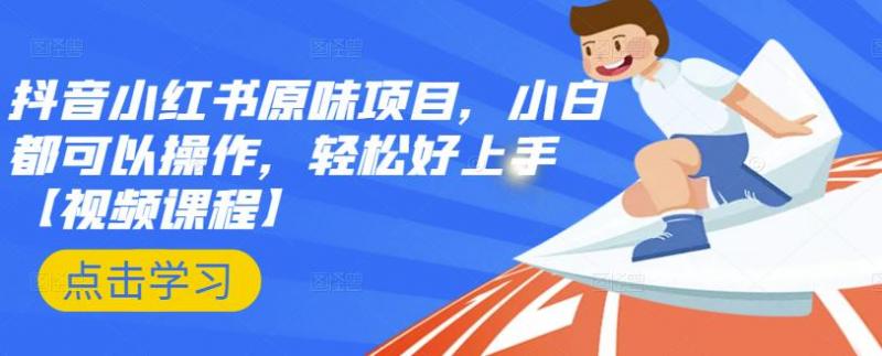 抖音小红书原味项目，小白都可以操作，轻松好上手【视频课程】-成可创学网