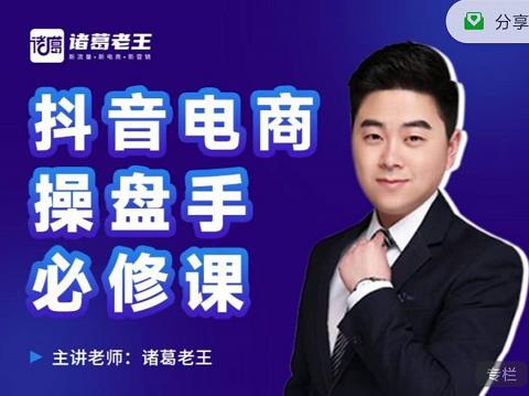 诸葛老王-抖音电商操盘手必修课：顶层设计，​起号破局，爆款运营，数据分析-成可创学网