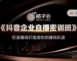 桔子会《抖音企业自播密训班》,把直播间打造成你的赚钱机器-成可创学网