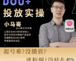 小马哥-Dou+投放实操课，抖加投放，随心推，付费起号逻辑，打破低播放转化-成可创学网