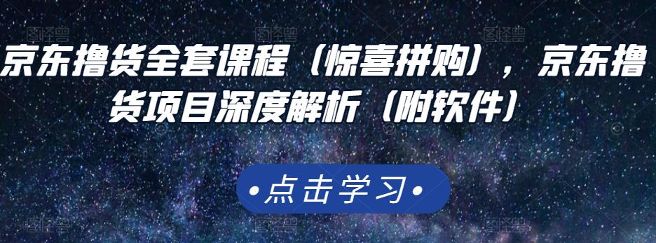 京东撸货全套课程（惊喜拼购），京东撸货项目深度解析（附软件）-成可创学网
