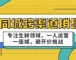 同城跨渠道销售，专注生鲜领域，一人运营一座城，避开价格战-成可创学网