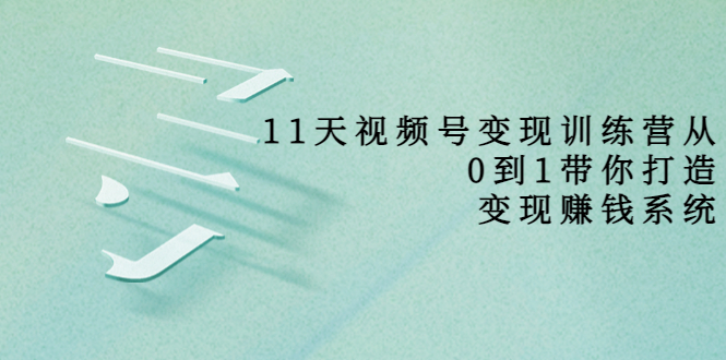 11天视频号变现训练营，从0到1打造变现赚钱系统（价值398元）-成可创学网