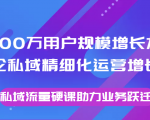 8000万用户规模增长方法论私域精细化运营增长，私域流量硬课助力业务跃迁-成可创学网