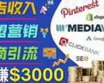 开通一个月入3000美元的博客,通过Pinterest引流到个人博客赚钱的方法-成可创学网