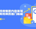 带货短视频爆款内容策划，关于电商视频的独门秘籍（价值499元）-成可创学网