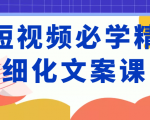 短视频必学精细化文案课，提升你的内容创作能力、升级迭代能力和变现力（价值333元）-成可创学网