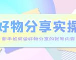 好物分享实操:新手如何做好物分享的账号内容,实操教学-成可创学网
