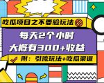 吃瓜项目之不要脸玩法,每天2小时,收益300+(附 快手美女号引流+吃瓜渠道)-成可创学网