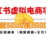 小红书虚拟电商项目:从小白到精英 月收益5000到30000 (视频课程+交付手册)-成可创学网