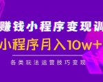 抖音赚钱小程序变现训练营:小程序月入10w+各类玩法运营技巧变现-成可创学网