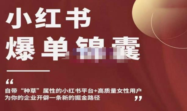 小红书爆单锦囊，自带种草属性+高质量女性用户，为你的企业开辟一条新的掘金路径-成可创学网