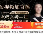 张越·短视频+直播,自然流三频共振起号实操课,短视频所有流量玩法讲解-成可创学网