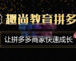 趣尚教育·拼多多运营实操VIP特训营,让拼多多商家快速成长-价值3180元-成可创学网