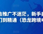 亚马逊广告推广不迷茫，新手卖家产品运营入门到精通（恐龙跨境电商）-成可创学网