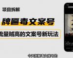 2023抖音快手毒文案新玩法，牌匾文案号，起号快易变现-成可创学网
