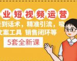 5套·美业短视频运营课从场景到话术·精准引流·吸金文案工具·销售闭环等-成可创学网