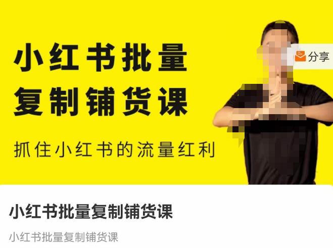 张宾·小红书批量复制铺货课，抓住小红书的流量红利 （更新2023年2月）-成可创学网
