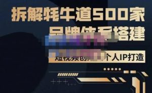 牛牛·500家餐饮品牌搭建&短视频深度解析,拆解牦牛道500家品牌体系搭建-成可创学网