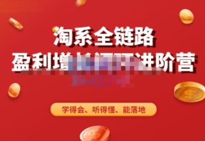 淘系全链路盈利增长闭环进阶营,融合全店动销,学得会、听得懂、能落地!-成可创学网