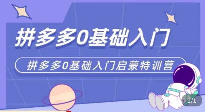 六一电商·拼多多运营0-1实操特训营，拼多多从基础到进阶的可实操玩法-成可创学网