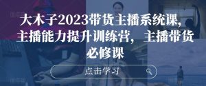 大木子2023带货主播系统课，主播能力提升训练营，主播带货必修课-成可创学网