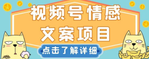 视频号情感文案项目,简单操作,新手小白轻松上手日入200+【揭秘】-成可创学网