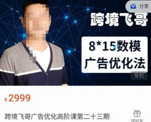 跨境飞哥·广告优化高阶课第二十三期,8*15数模广告优化法,用数据驱动决策-成可创学网