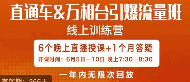 直通车&万相台引爆流量班，6天打通你开直通车·万相台的任督二脉-成可创学网