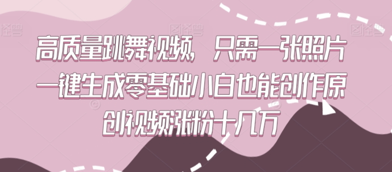 高质量跳舞视频，只需一张照片一键生成零基础小白也能创作原创视频涨粉十几万【揭秘】-成可创学网