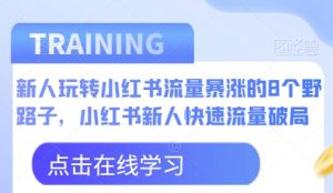 新人玩转小红书流量暴涨的8个野路子,小红书新人快速流量破局-成可创学网