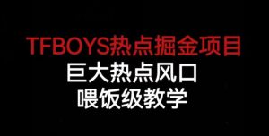 TFBOYS热点掘金项目，巨大热点风口，喂饭级教学-成可创学网