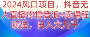 2024风口项目,抖音无人主播撸音浪+卖课程玩法,日入大几千【揭秘】-成可创学网