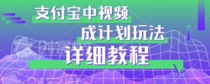 避坑玩法:支付宝中视频分成计划玩法实操详解【揭秘】-成可创学网