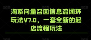 淘系向量召回信息流闭环玩法V7.0,一套全新的起店流程玩法-成可创学网