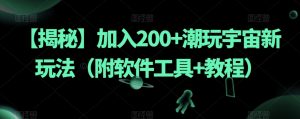 【揭秘】加入200+潮玩宇宙新玩法（附软件工具+教程）-成可创学网