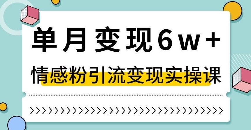 单月变现6W+，抖音情感粉引流变现实操课，小白可做，轻松上手，独家赛道【揭秘】-成可创学网