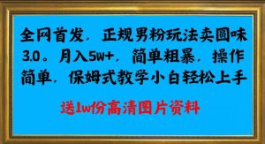 全网首发正规男粉玩法卖圆味3.0,月入5W+,简单粗暴,操作简单,保姆式教学,小白轻松上手-成可创学网